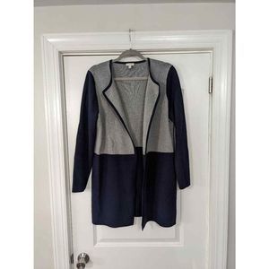 Talbots Colorblock Open Front Cardigan Sweater Jacket